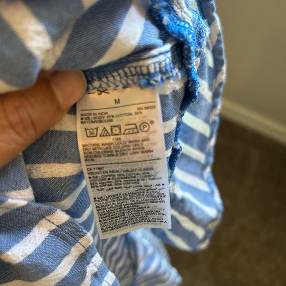 Costal Vibes Old Navy Blue and White Striped Spaghetti‑Strap Mini Dress - Picture 7 of 7